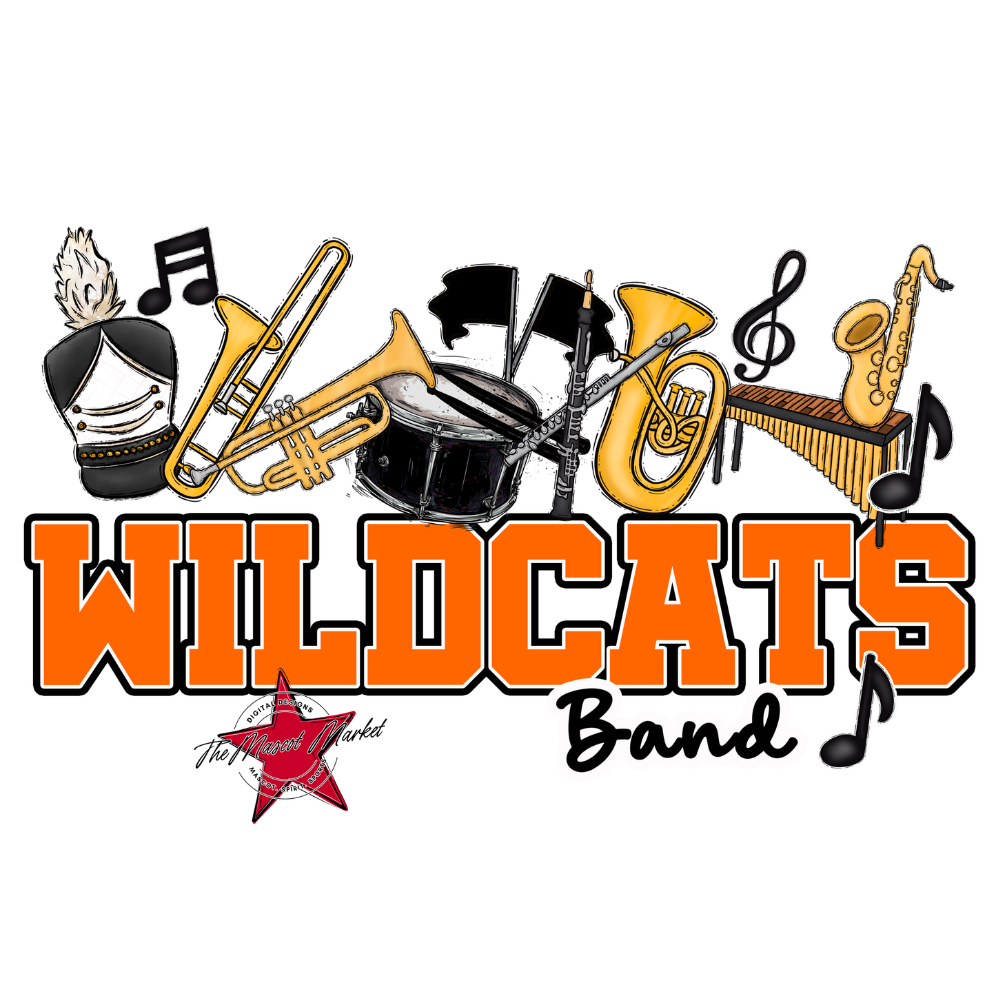 Wildcats Varsity Band-Orange