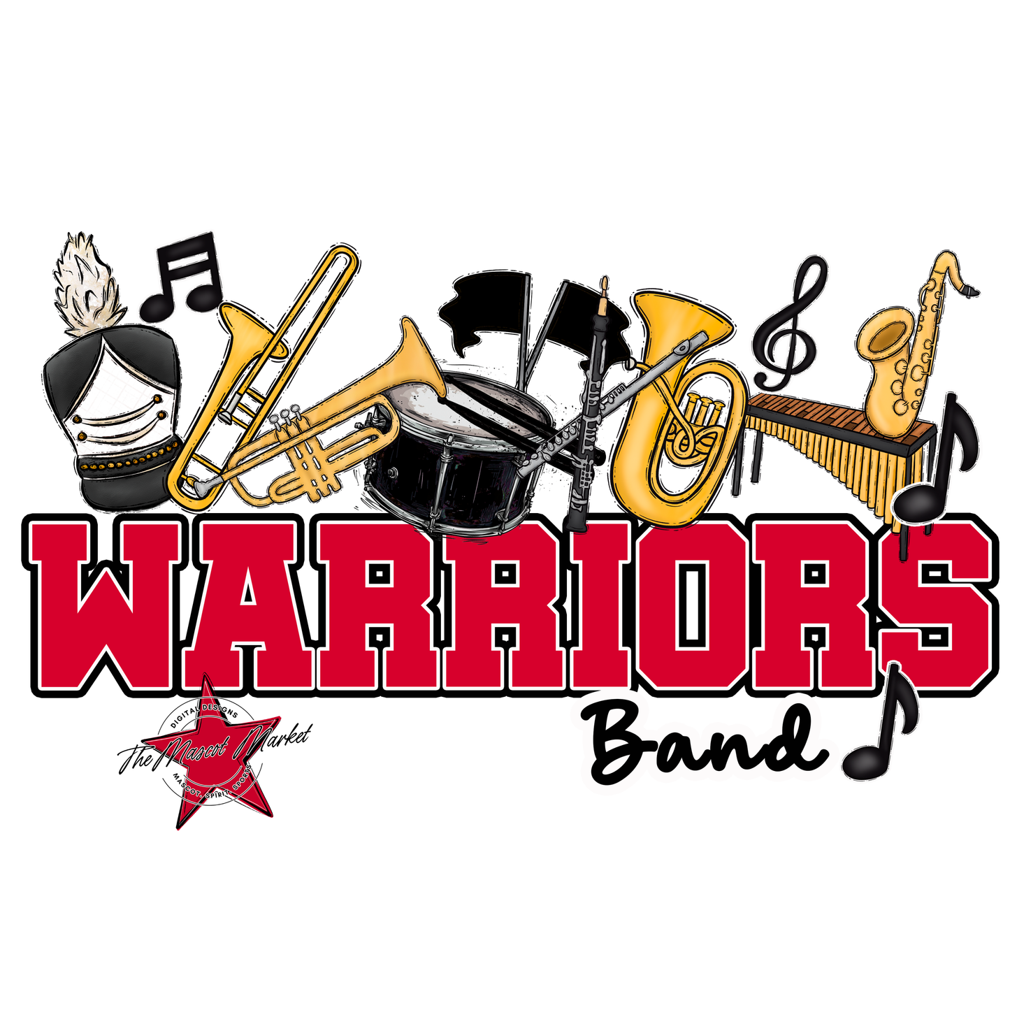 Warriors Varsity Band-Red