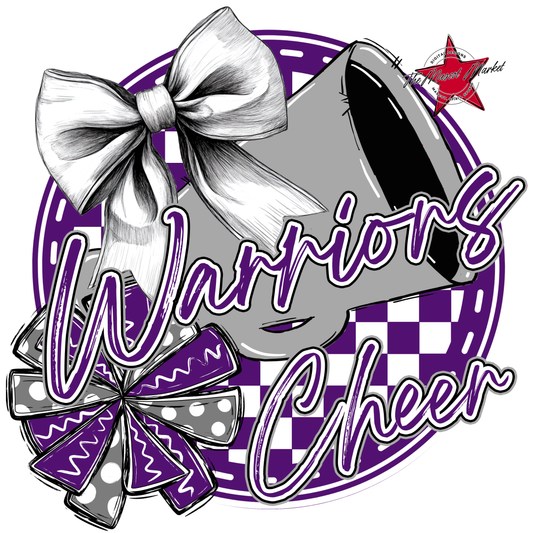 Warriors Circle Cheer Design-Purple-Grey