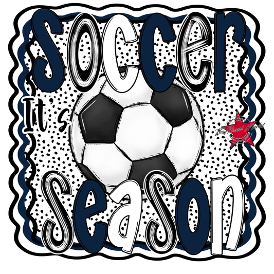 It's Soccer Season Dot Design-Navy