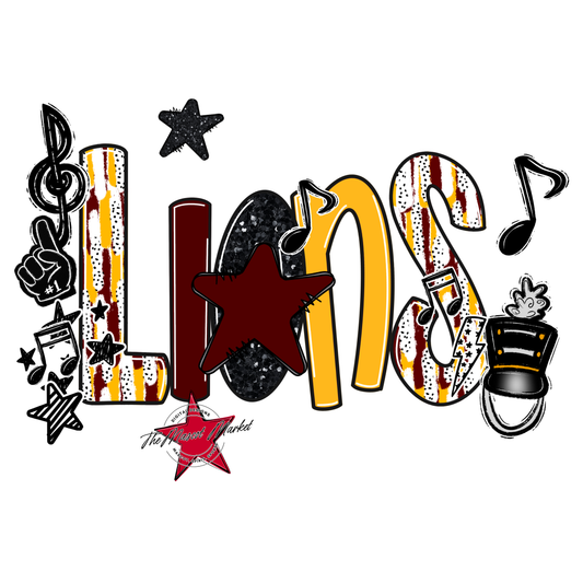Lions Band Scrape-Maroon-Yellow