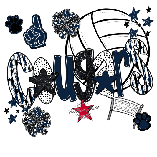 Cougars Volleyball Scrape-Navy