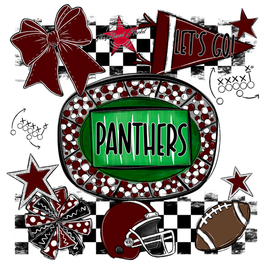 Panthers Checkers Spirit Design-Maroon