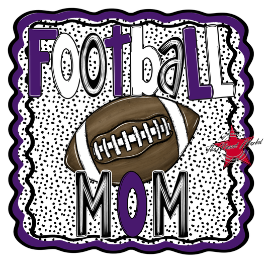 Football Mom Dot Design-Purple
