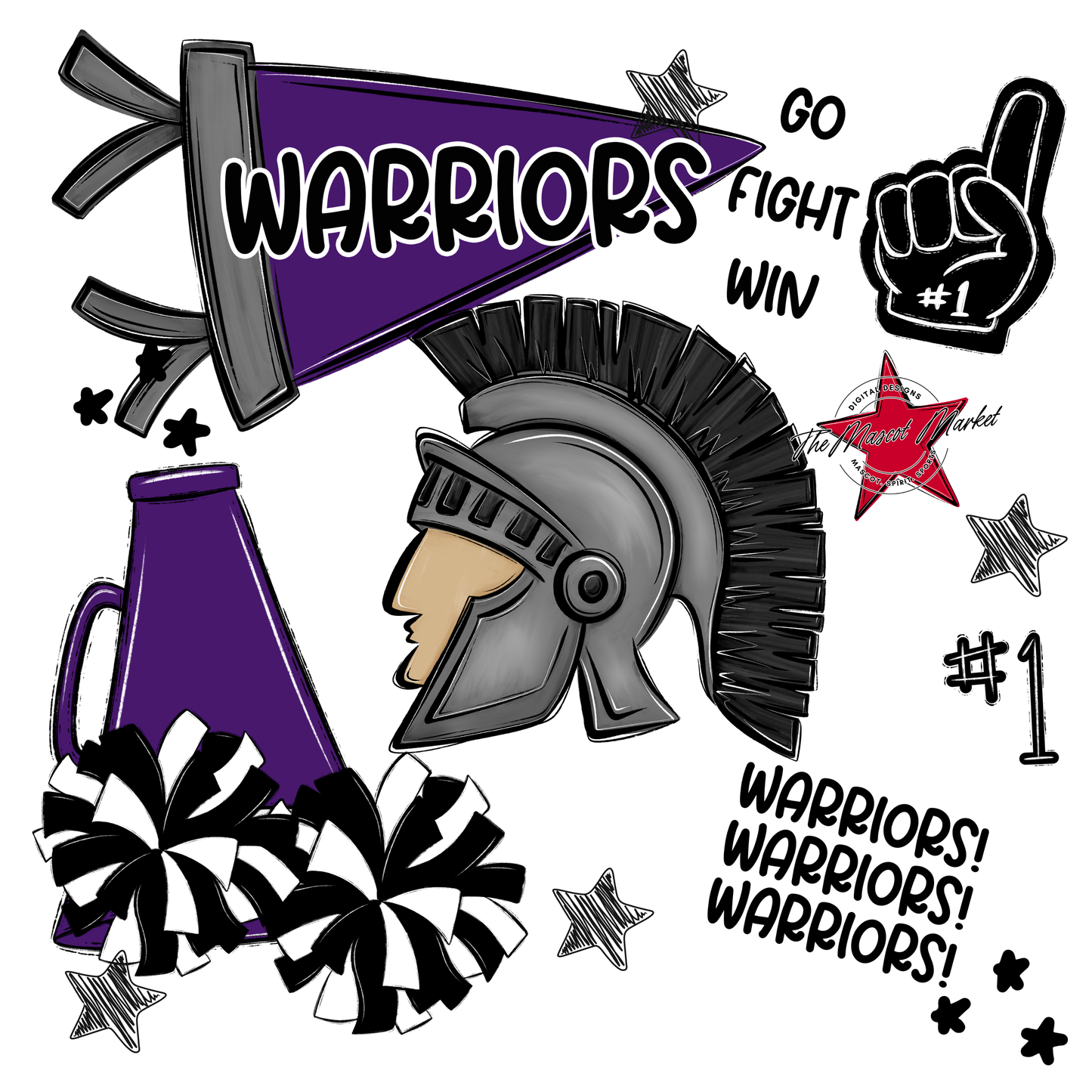 Warriors Spirit Design-Purple