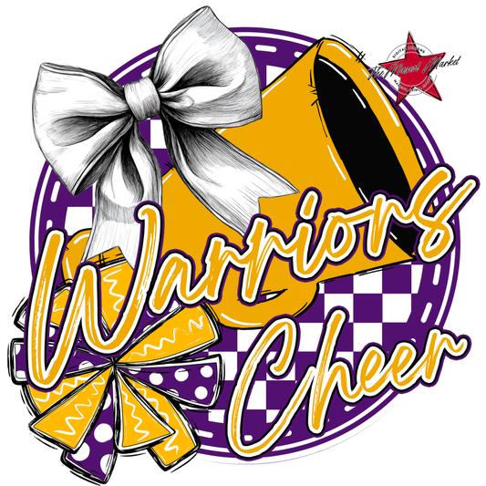 Warriors Circle Cheer Design-Purple-Yellow
