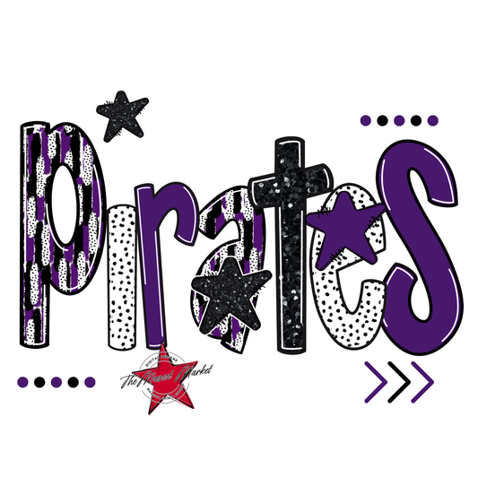 Pirates Brushstroke Alpha w Arrows-Purple