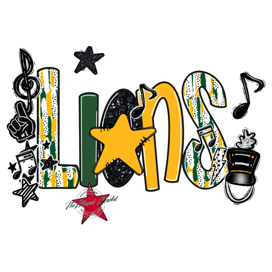 Lions Band Scrape-Green-Yellow