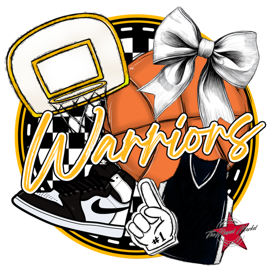 Warriors Circle Basketball Design-Yellow