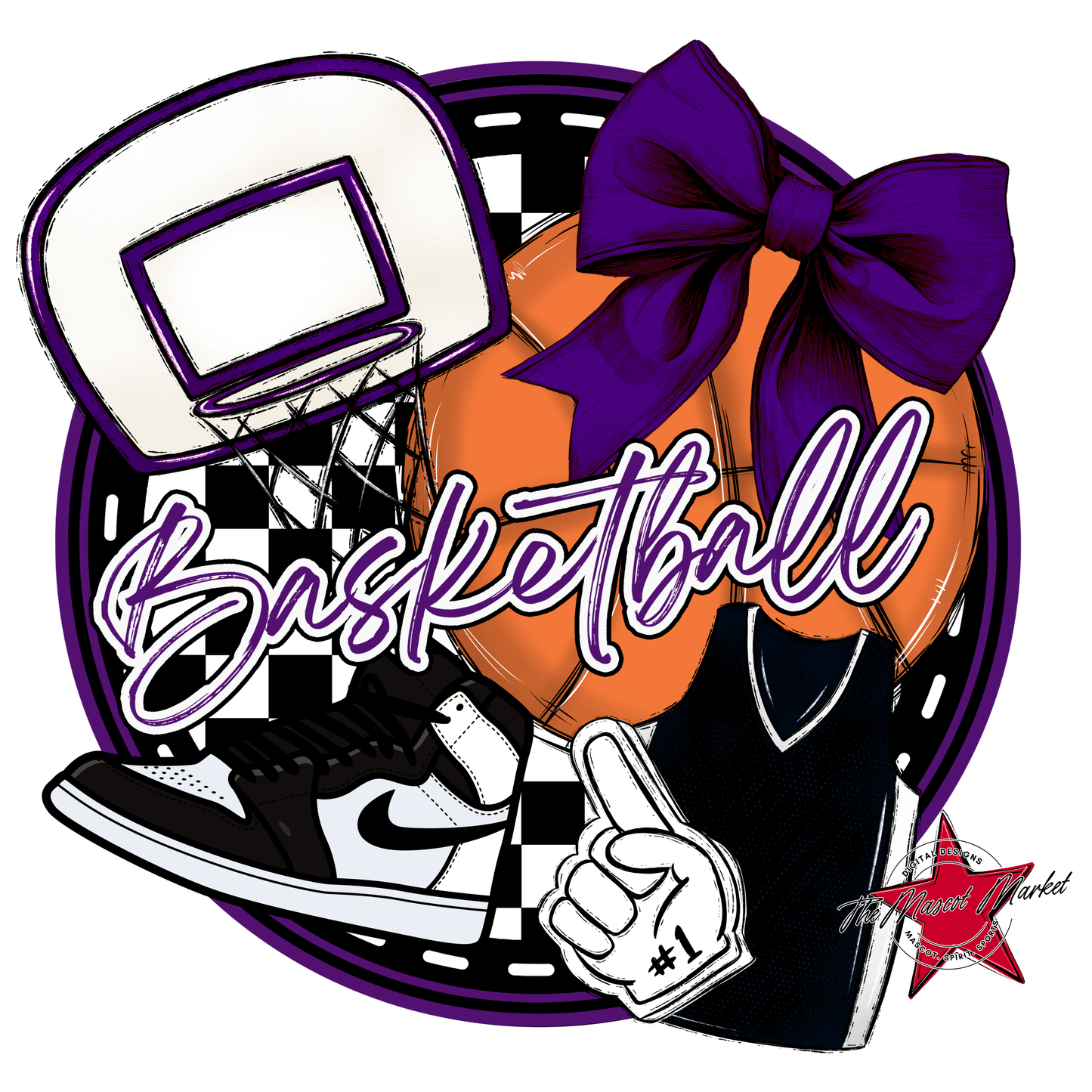 Circle Basketball Design-Purple