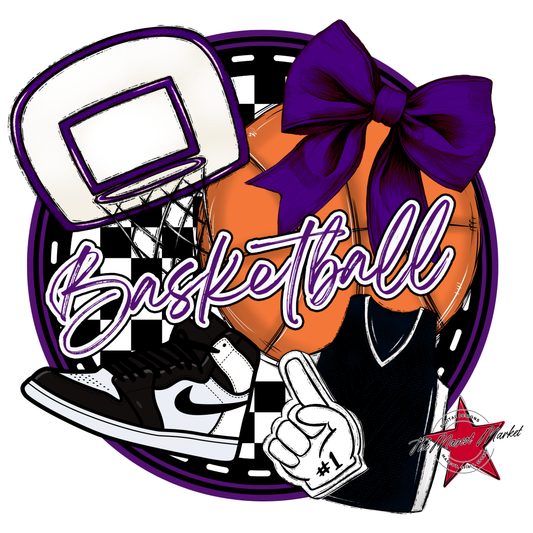 Circle Basketball Design-Purple