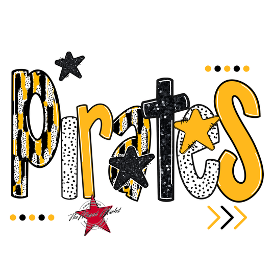 Pirates Brushstroke Alpha w Arrows-Yellow