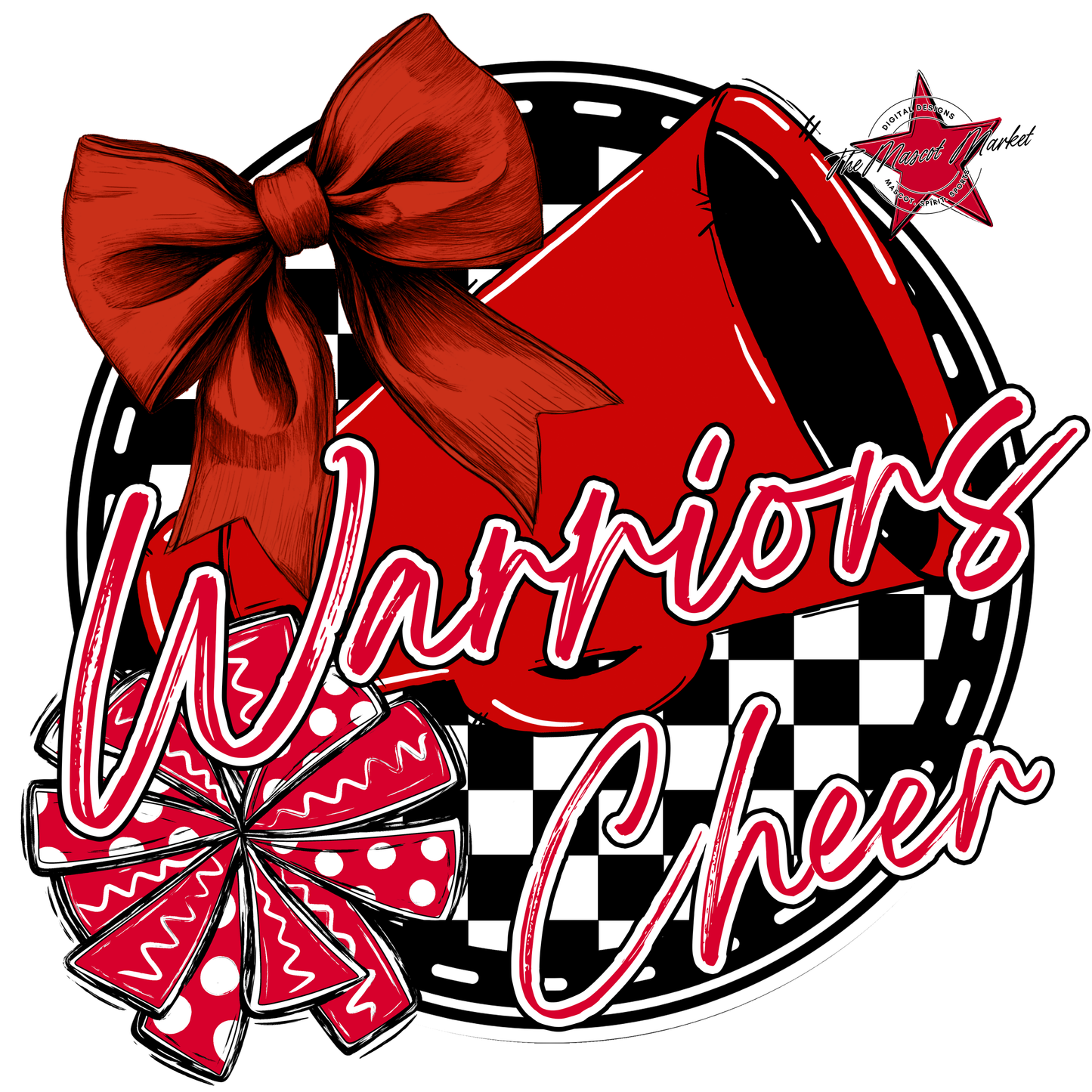 Warriors Circle Cheer Design-Red