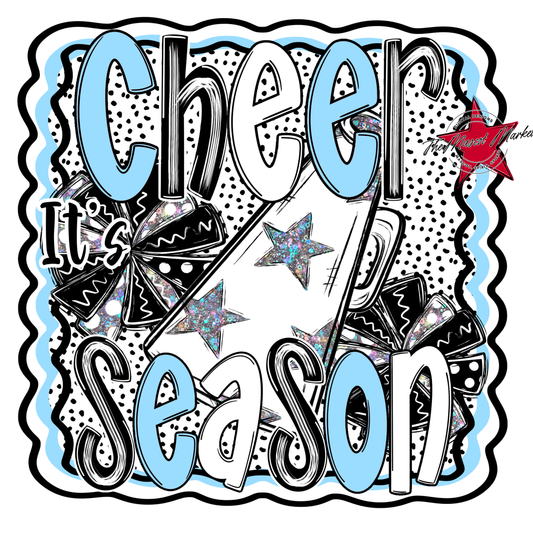 It's Cheer Season Dot Design-Columbia Blue