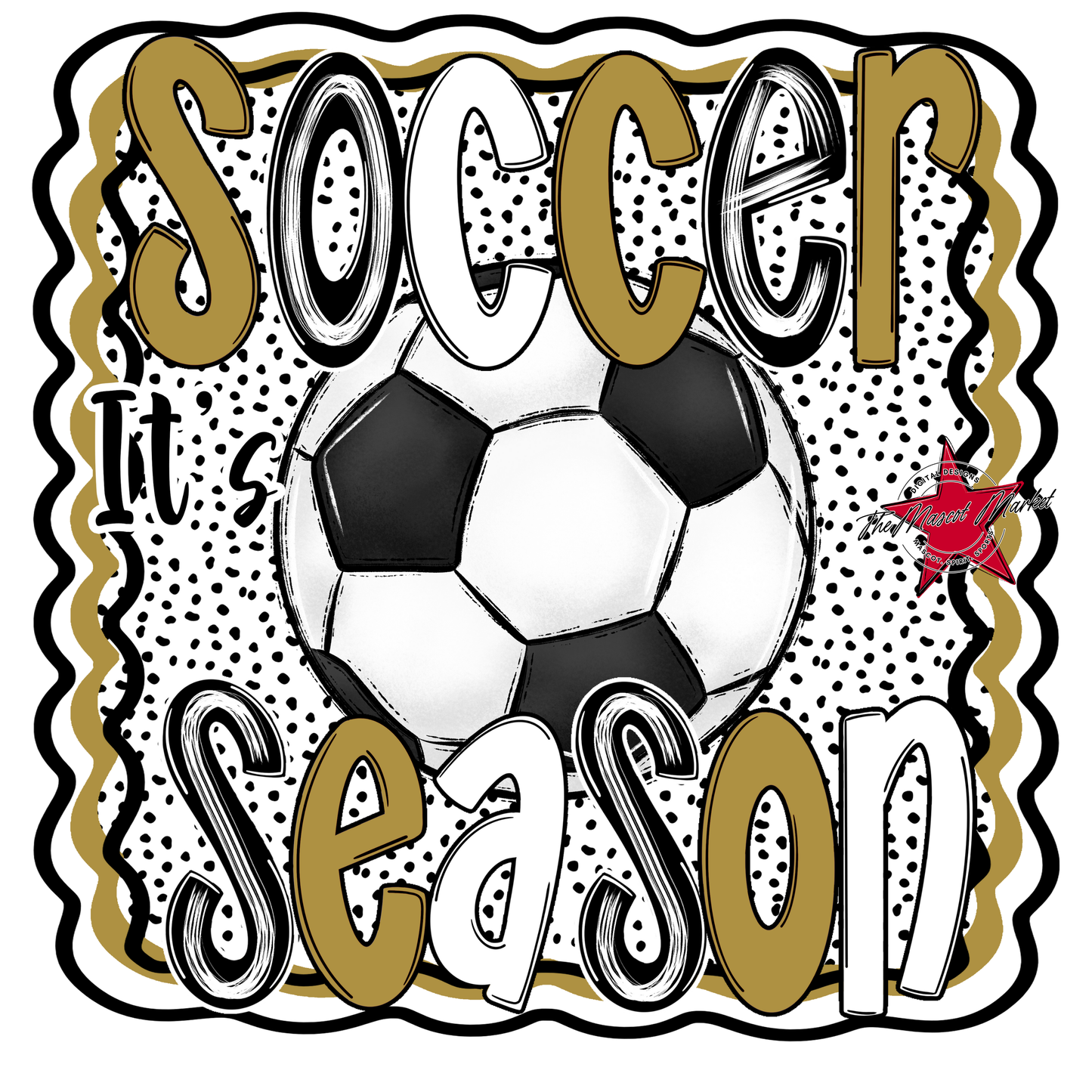 It's Soccer Season Dot Design-Gold