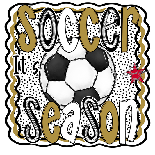 It's Soccer Season Dot Design-Gold
