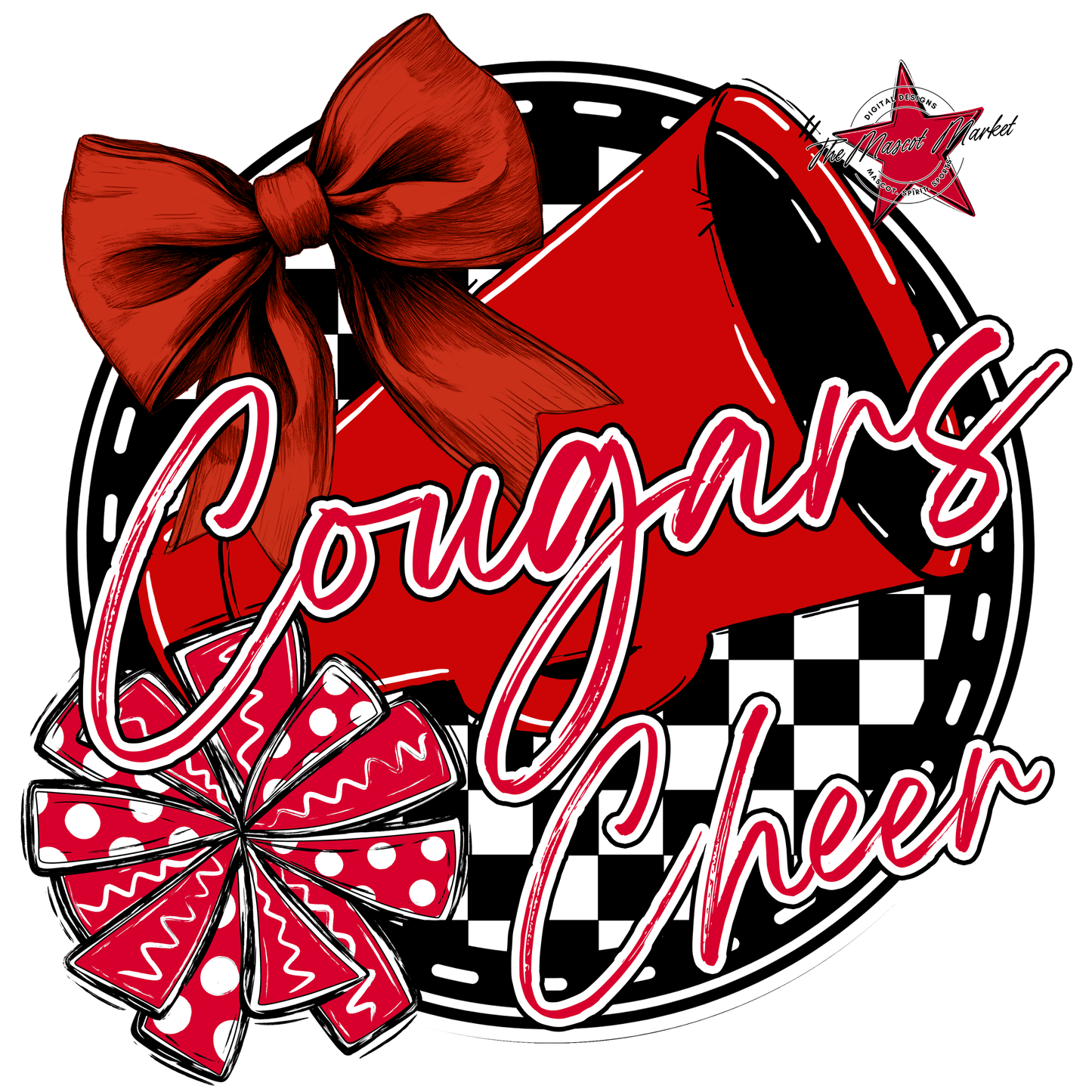 Cougars Circle Cheer Design-Red