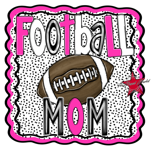 Football Mom Dot Design-Pink
