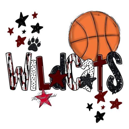 Wildcats Basketball Scrape-Maroon