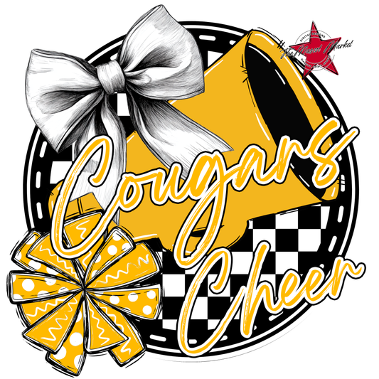 Cougars Circle Cheer Design-Yellow