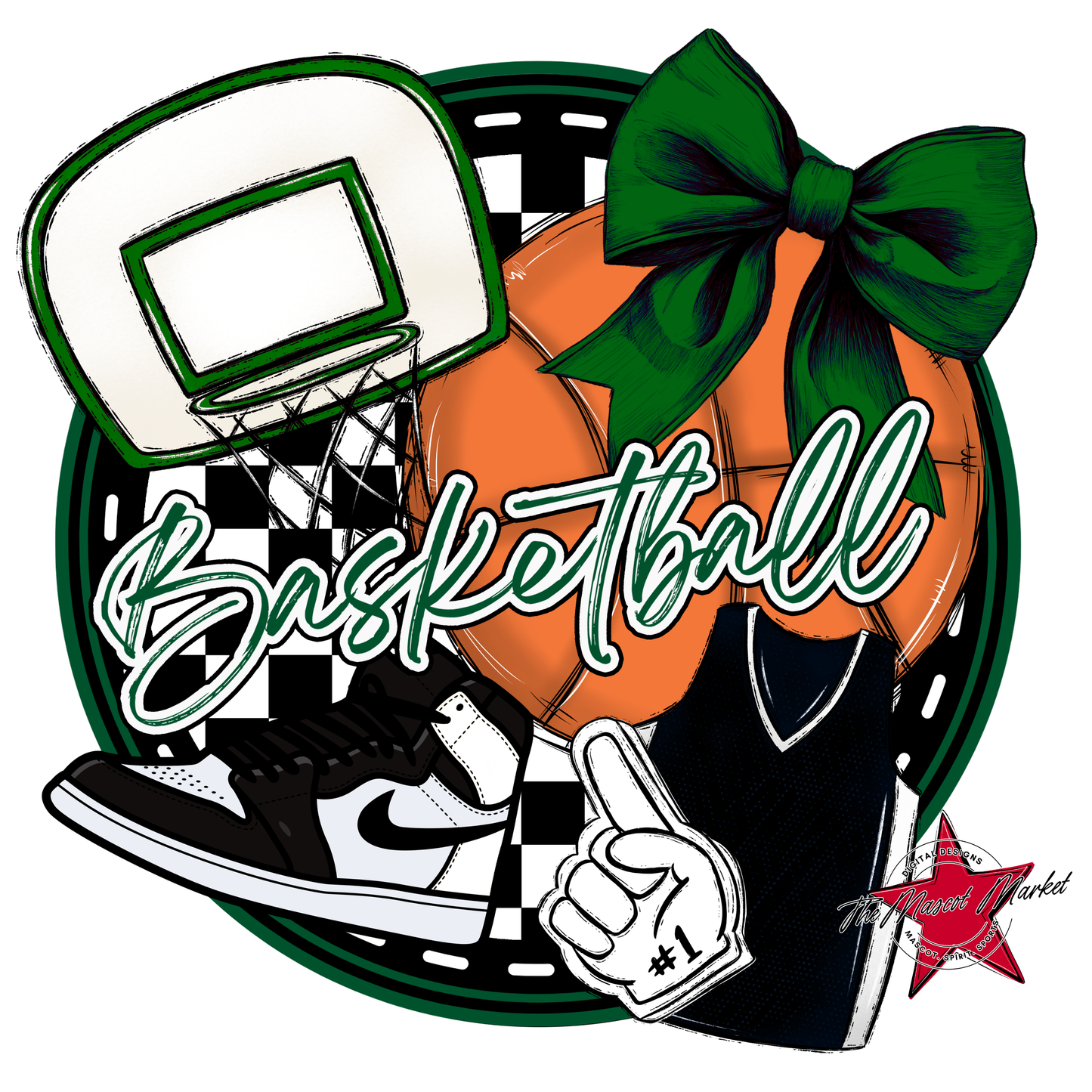 Circle Basketball Design-Green