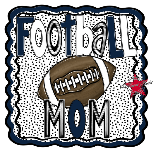 Football Mom Dot Design-Navy