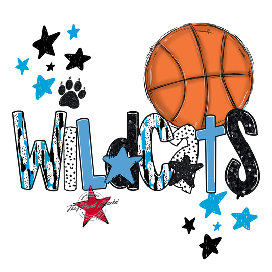 Wildcats Basketball Scrape-Carolina Blue