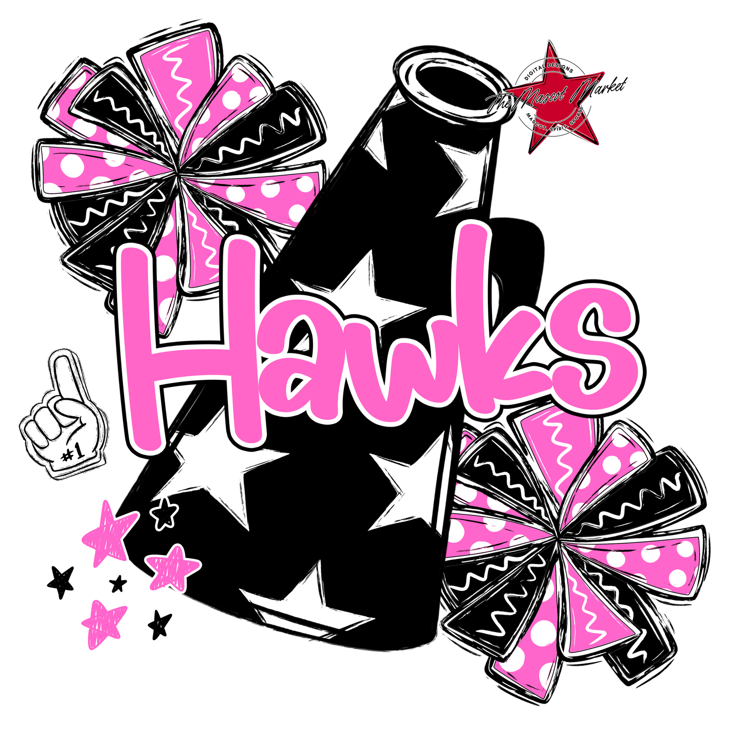 Hawks Alpha Megaphone Design-Baby Pink