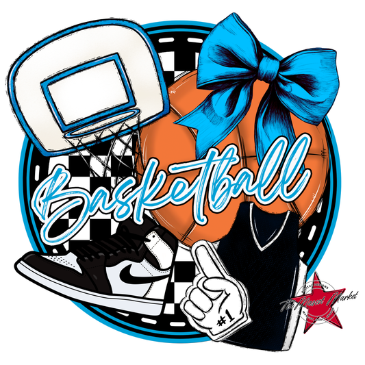Circle Basketball Design-Carolina Blue
