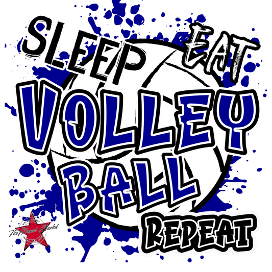 Eat Sleep Volleyball Repeat Design-Royal Blue