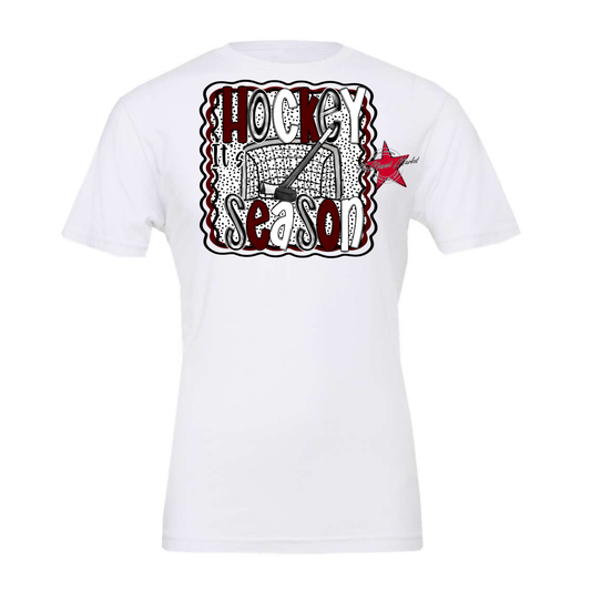 It's Hockey Season Dot Design-Maroon
