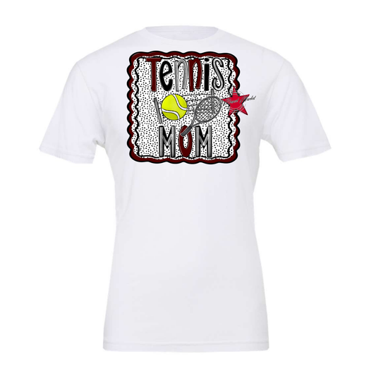 Tennis Mom Dot Design-Maroon