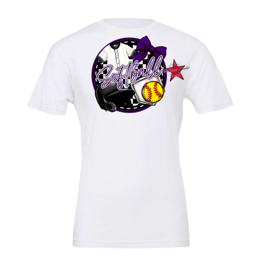 Circle Softball Design-Purple