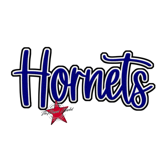 Hornets Faux Chenille Patch-Blue