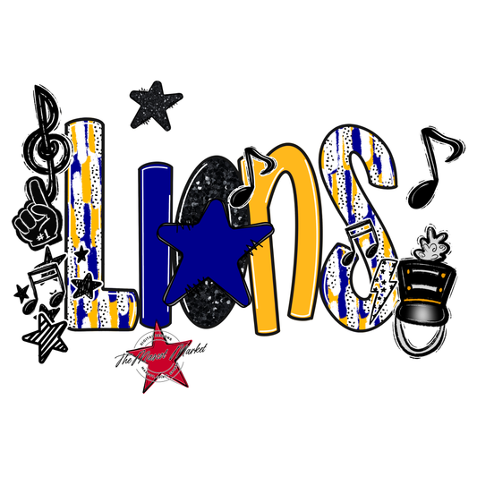 Lions Band Scrape-Blue-Yellow