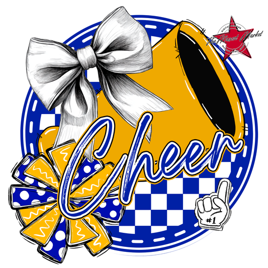 Cheer Circle Design-Royal Blue-Yellow
