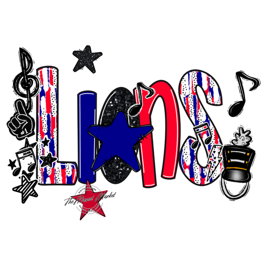 Lions Band Scrape-Blue-Red