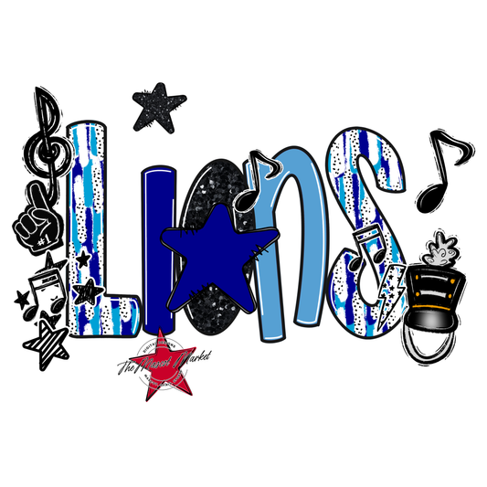 Lions Band Scrape-Blue-Carolina Blue