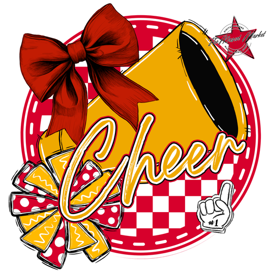 Cheer Circle Design-Red-Yellow