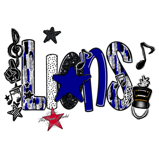 Lions Band Scrape-Blue