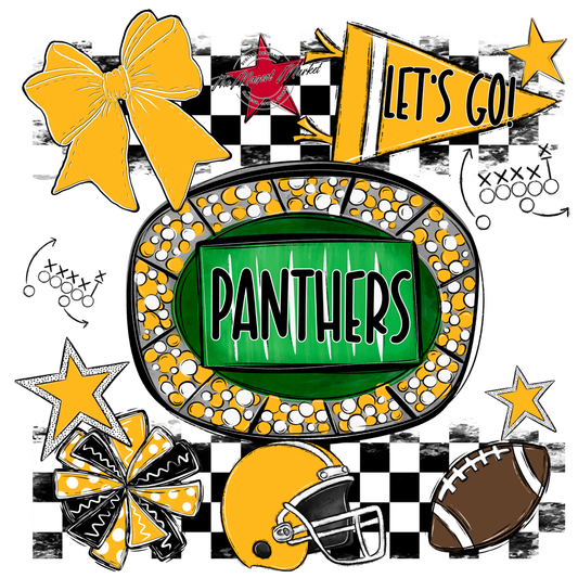 Panthers Checkers Spirit Design-Yellow