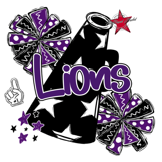 Lions Alpha Megaphone Design-Purple