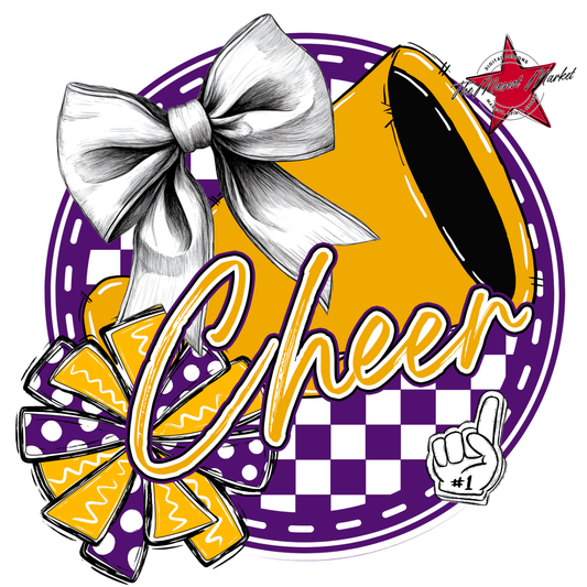 Cheer Circle Design-Purple-Yellow