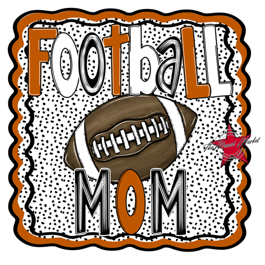 Football Mom Dot Design-Burnt Orange