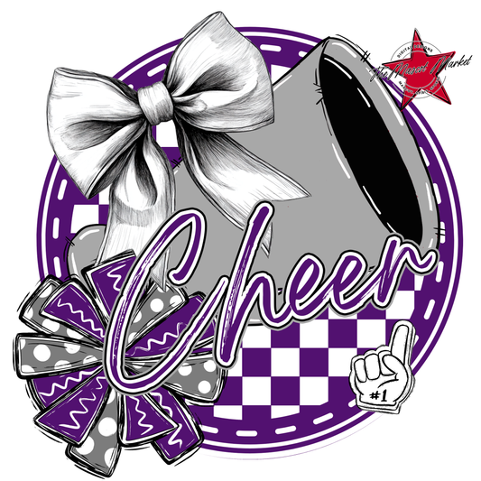 Cheer Circle Design-Purple-Grey