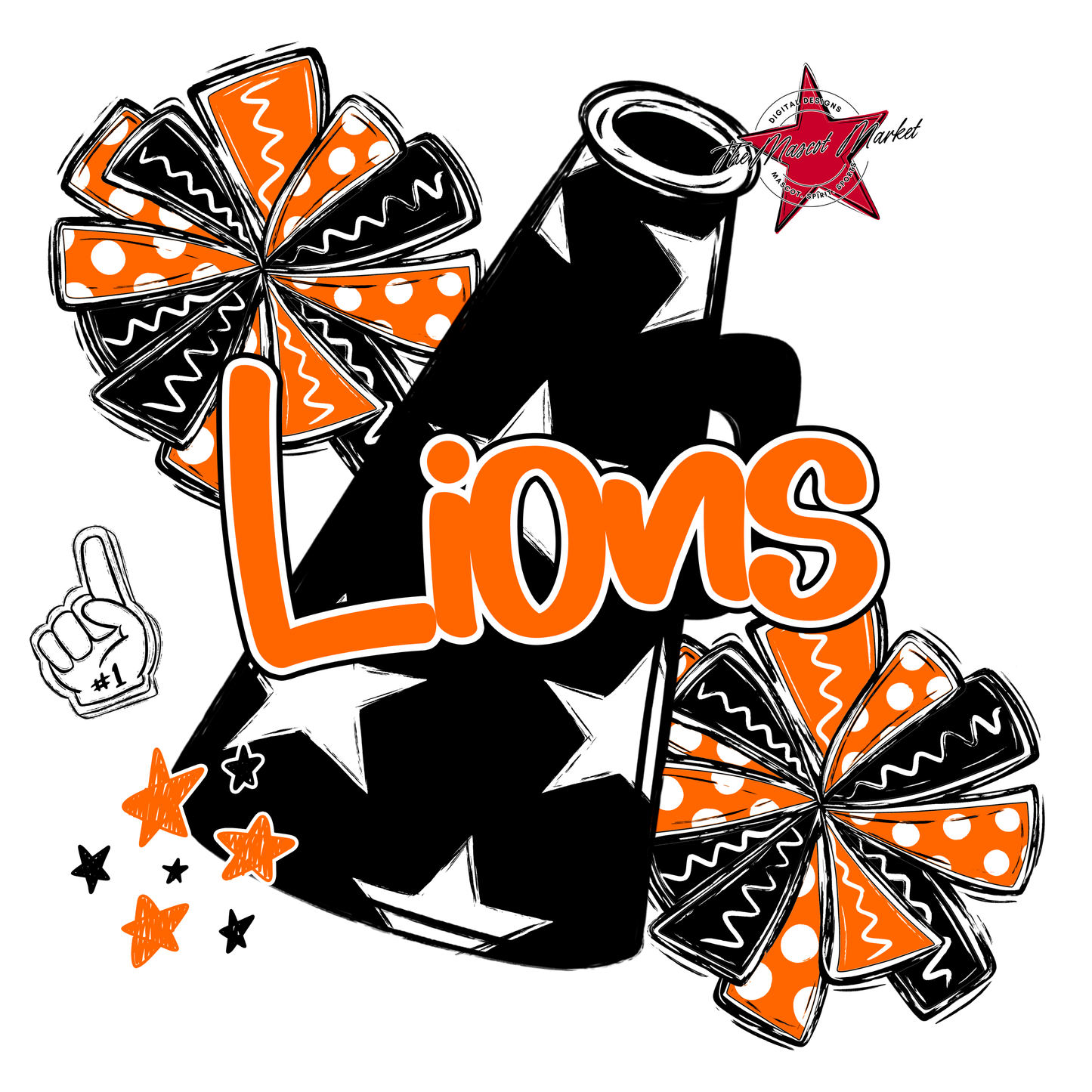 Lions Alpha Megaphone Design-Orange