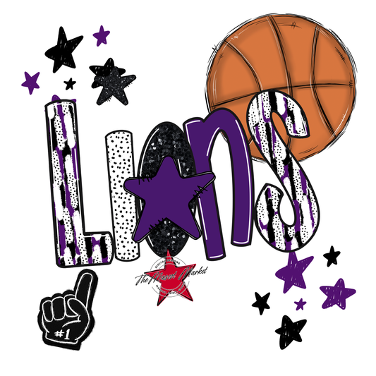 Lions Basketball Scrape-Purple