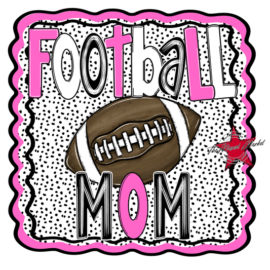 Football Mom Dot Design-Baby Pink
