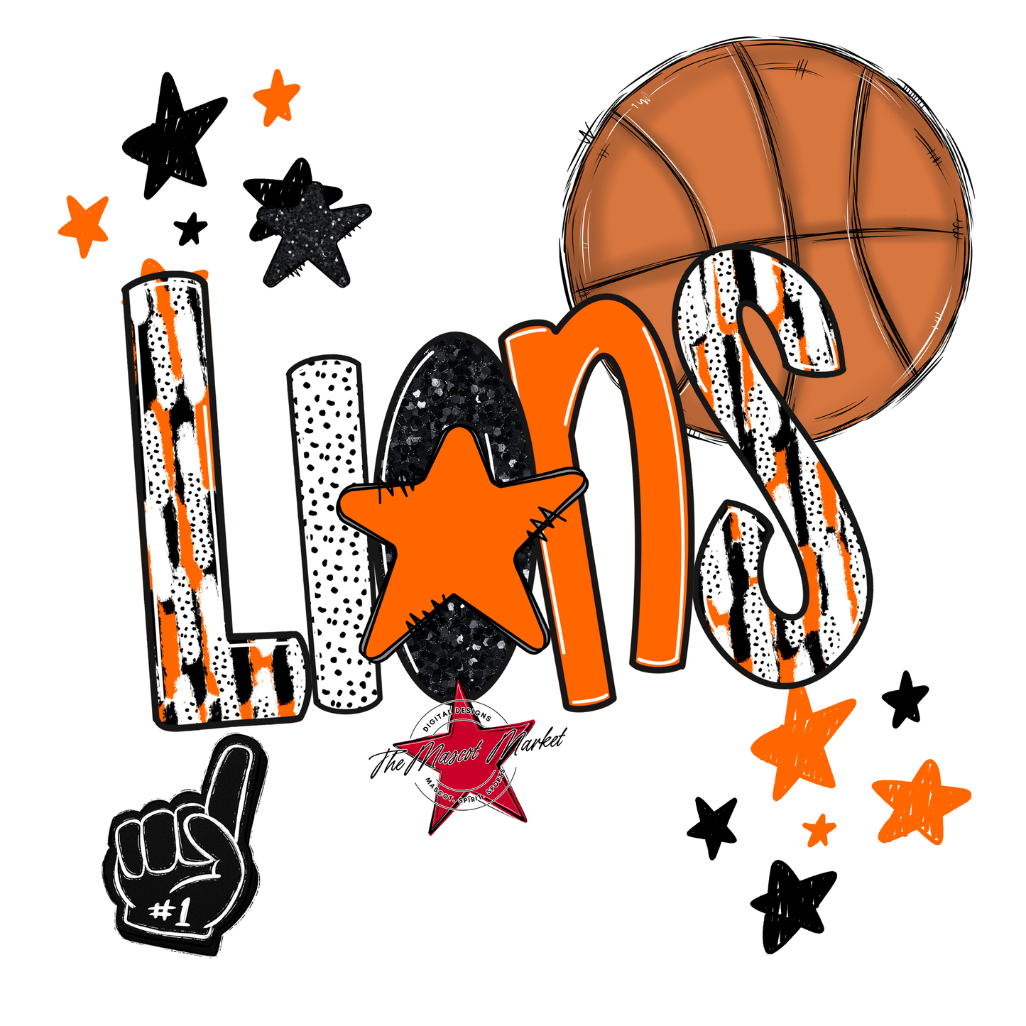 Lions Basketball Scrape-Orange