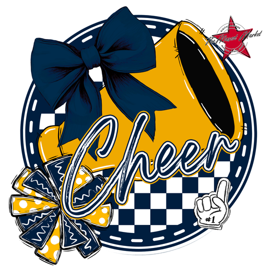 Cheer Circle Design-Navy-Yellow
